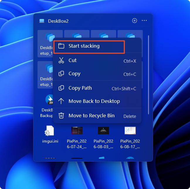 How do I use file stacking?